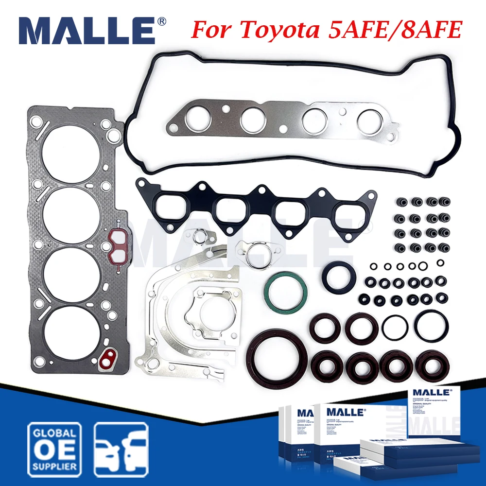 

Engine Overhaul Gasket Kit For Toyota Corolla Carina Soluna 1.5L 16V 5AFE 8AFE Auto Car Accessories Full Rebuild Set 04111-16221