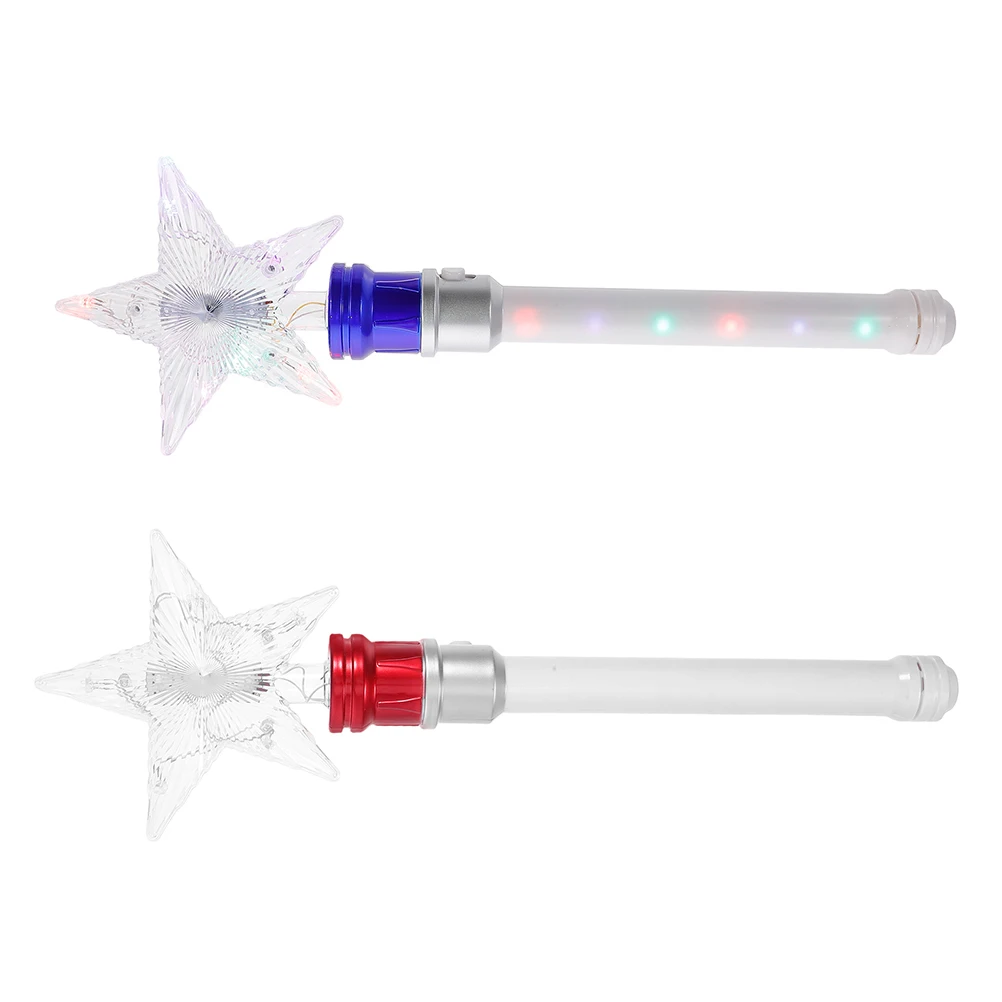 

2 Pcs Glowing Kids Fairy Star Sticks Spinning Toy Bright Light Display Fun Rotating Design Reliable Concert