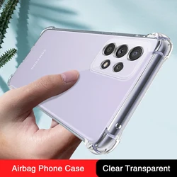 Shockproof Silicone Case for Samsung Galaxy A03 Core A03S A13 A23 A33 A53 A73 4G 5G Airbag Soft Transparent Original Cover Funda