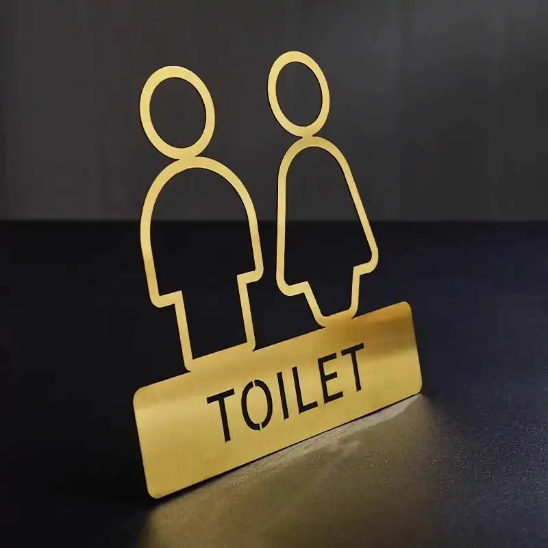 

Знак для туалета из матового металла - индикатор туалета для мужчин и женщин