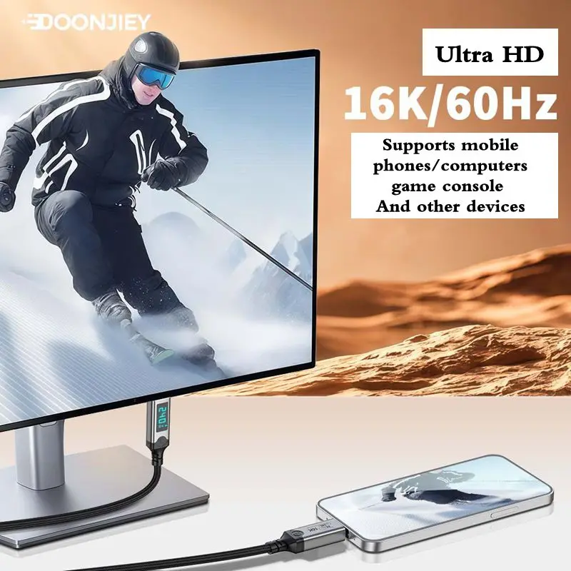 Thunderbolt 5 Digital Data Cable Type-C Male to Male USB5 Charging Cable Compatible with Thunderbolt 5 Supports 16K60HZ 80G 240W