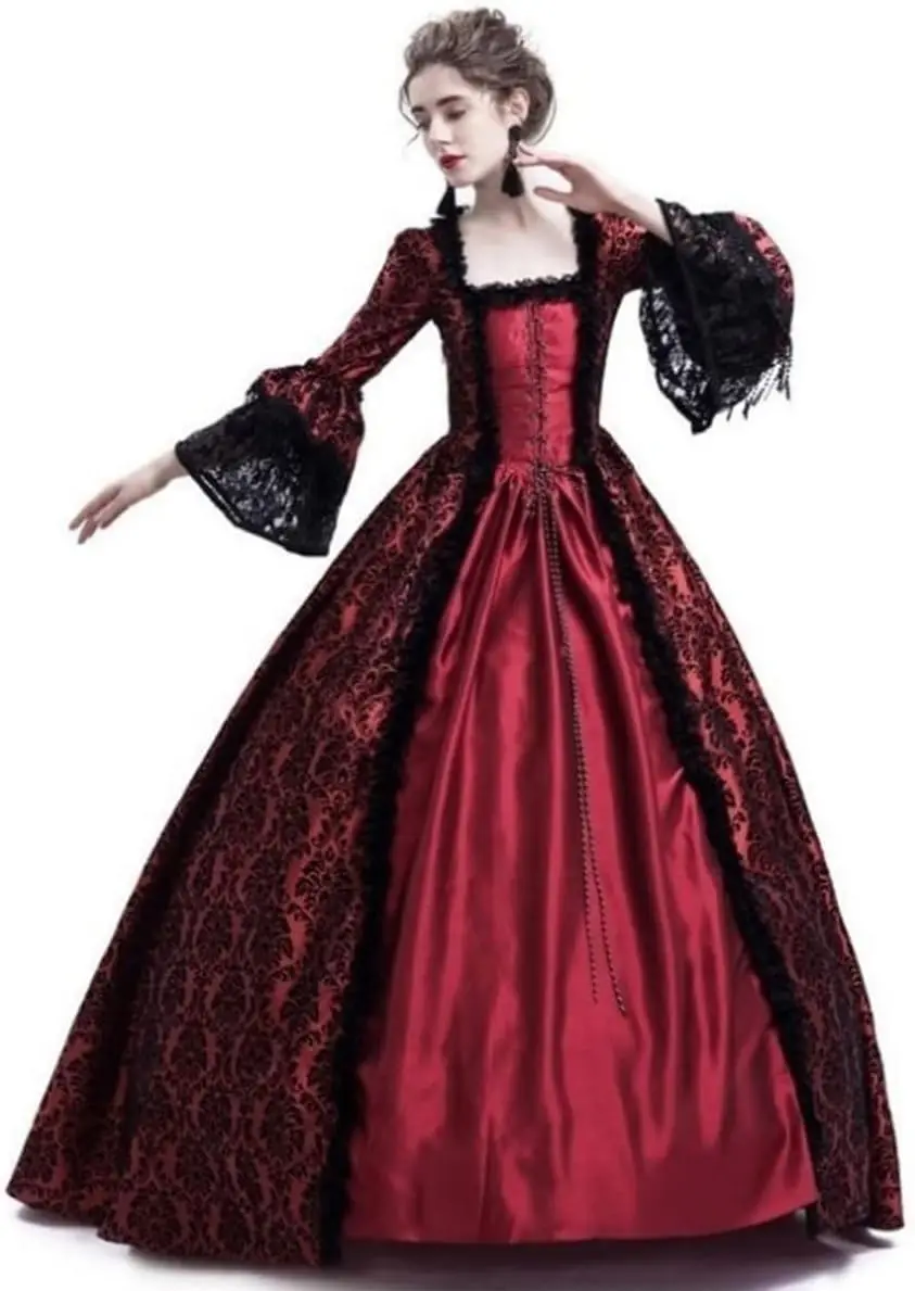 Victorian Dresses for Women Vintage Court Masquerade Dress Medieval Gothic Lolita Party Swinging Evening Gown