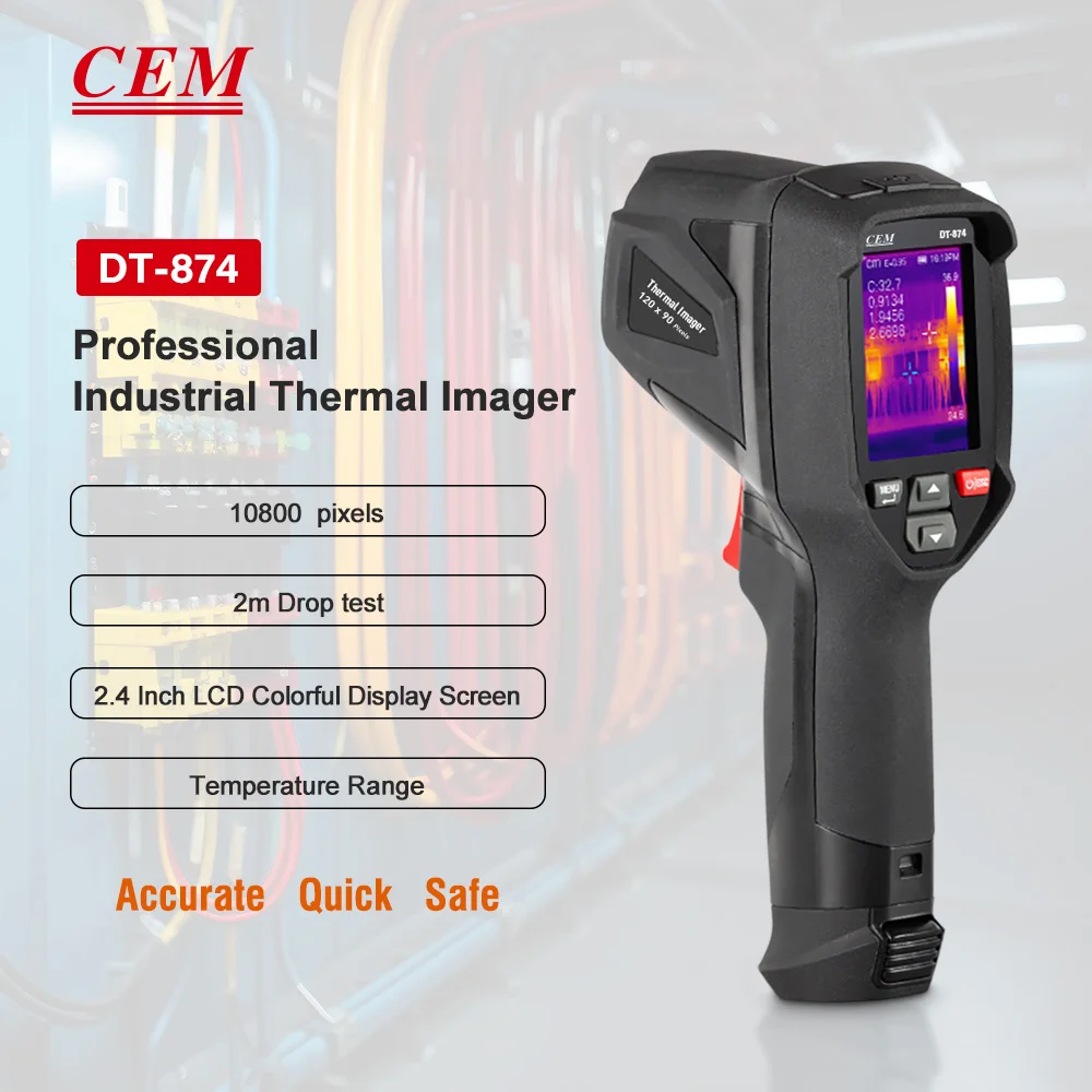 CEM DT-874 Industrial Thermal Imager 240x320 Pixels Display 120*90 IR Resolution Precision Temperature Measurement Plastic ODM