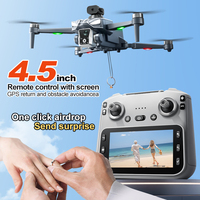 K18 Max 4.5-Inch Large Screen Drone 360° Laser Obstacle Avoidance GPS Positioning Optical Flow RC Airdrop Device Drone Boy Toy