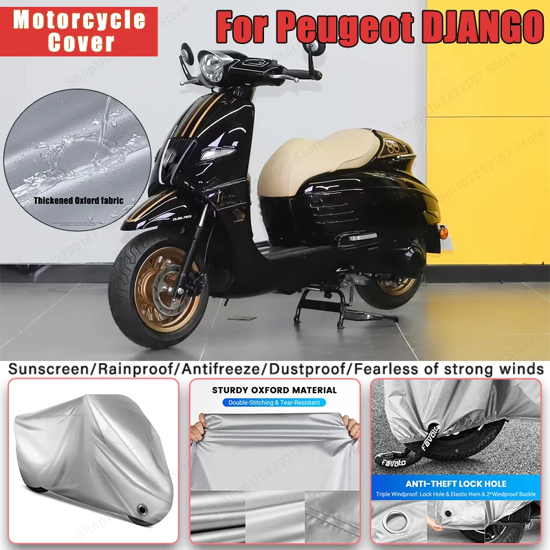 

For Peugeot DJANGO No Ear Motorcycle Cover - Outdoor Full Body Protection, Waterproof Dustproof Heat-Resistant Moto Accessories