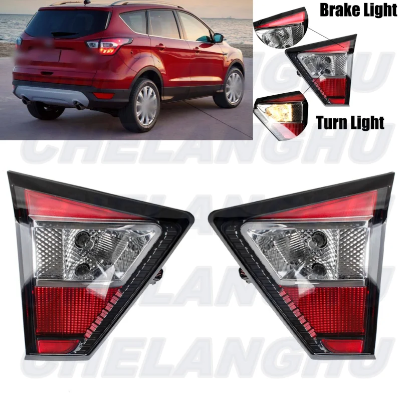 

For Ford Escape Kuga 2017 2018 2019 Pair L+R Inner Side Tail Light Rear Brake Lamp With Bulbs car assecories