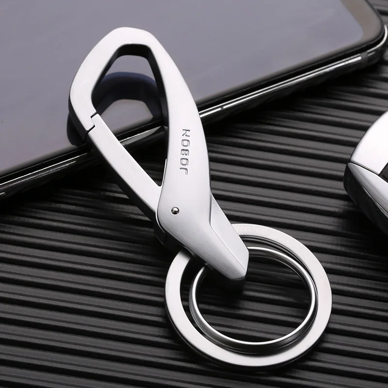 High Quality Simple Car Key Chain Waist Hanging Creative Double Ring Metal Key Pendant Business Men\'s Key Chain Pendant Gift