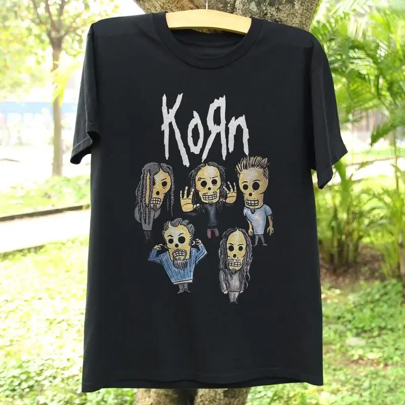 2000 Korn Skull Rock Band Black T shirt Size S 5XL