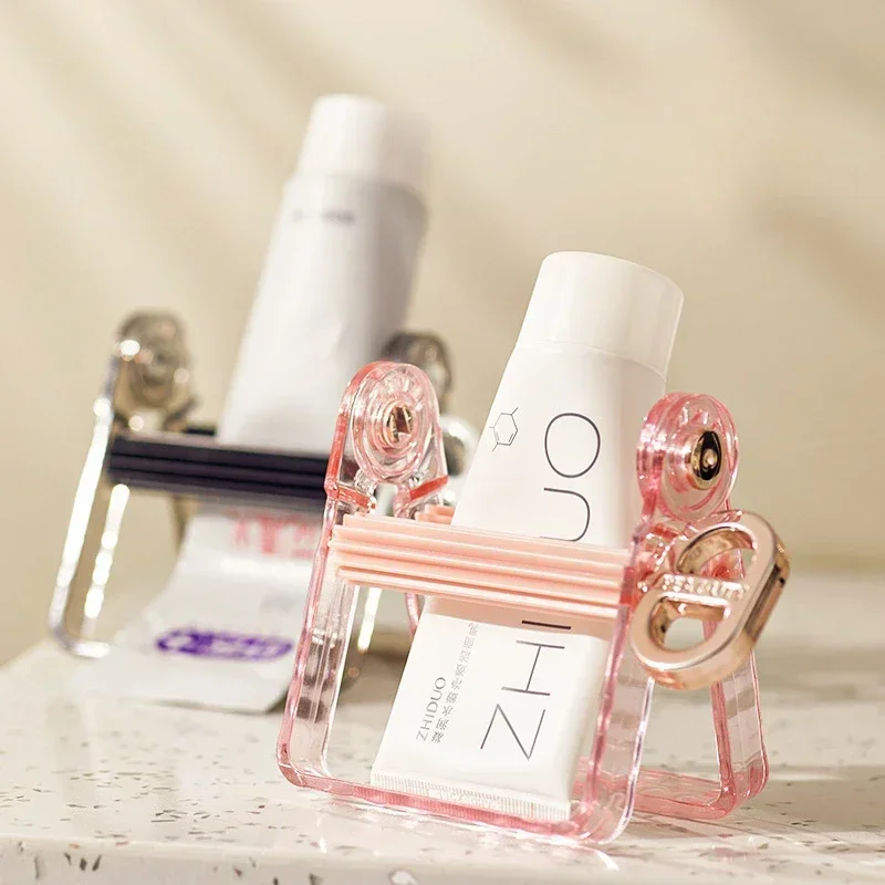 ที่บีบยาสีฟันแบบหมุนด้วยมือบีบยาสีฟันทำความสะอาดผิวผลิตภัณฑ์ดูแลเส้นผมครีมสีน้ำมัน