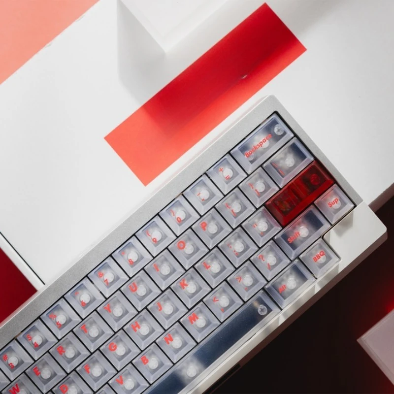 Transparent keycaps Mechanical keyboard caps Compatible with 60 65 75 80 columns, anti-color 139 keys