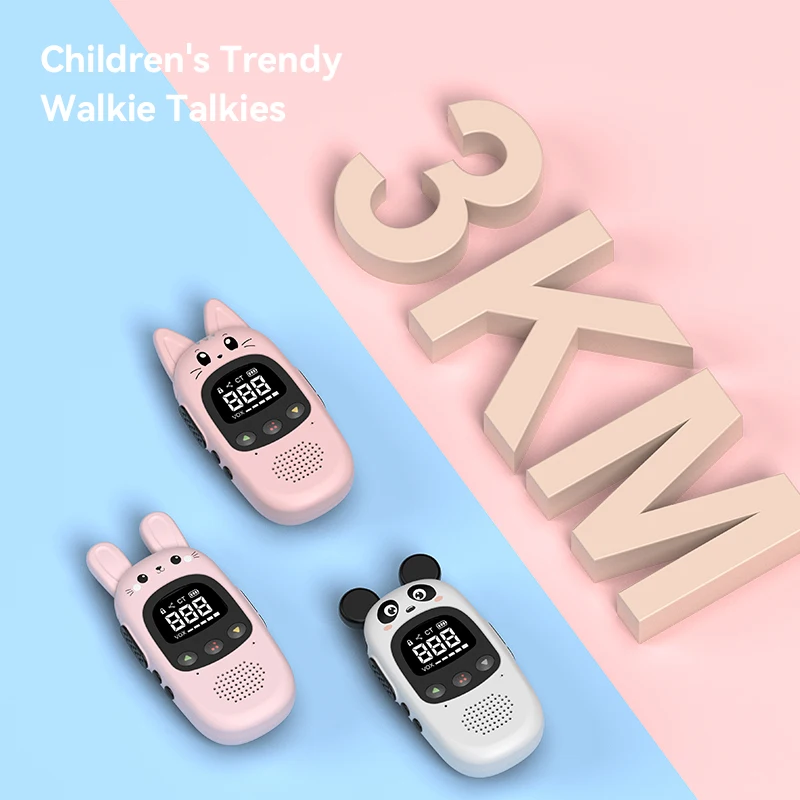 Getien 1/2PCS Walkie Talkie Mini Kids Portable Radio Transmission Transceiver Interactive Education Toy for Girl Boy Gift