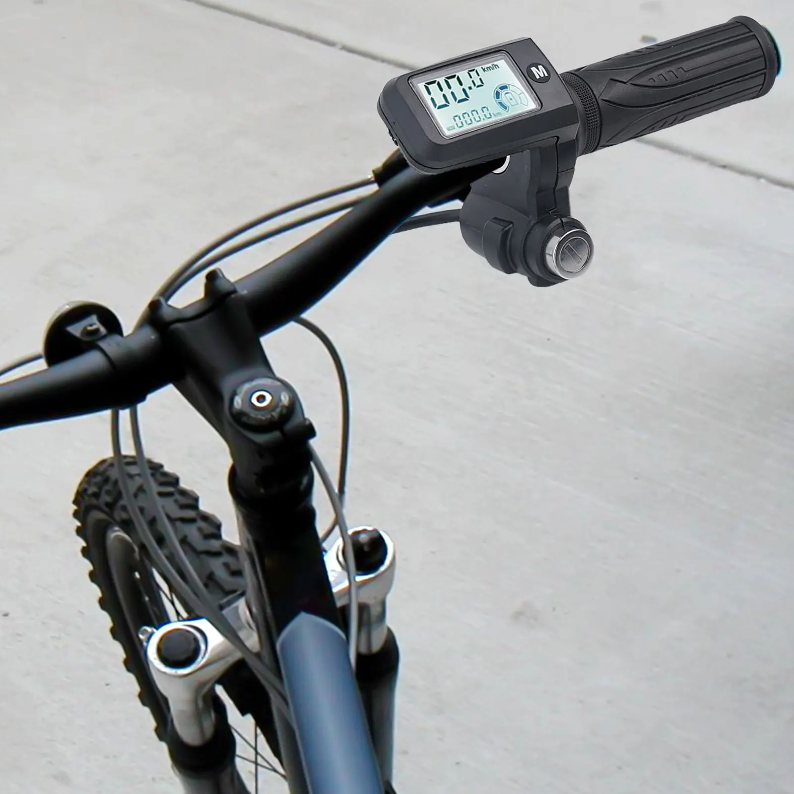 Electric Bike Throttle Handlebar 24-72V Electric Bicycle Grip Handlebar With LED Display Supports 3-speed Speed Adjust