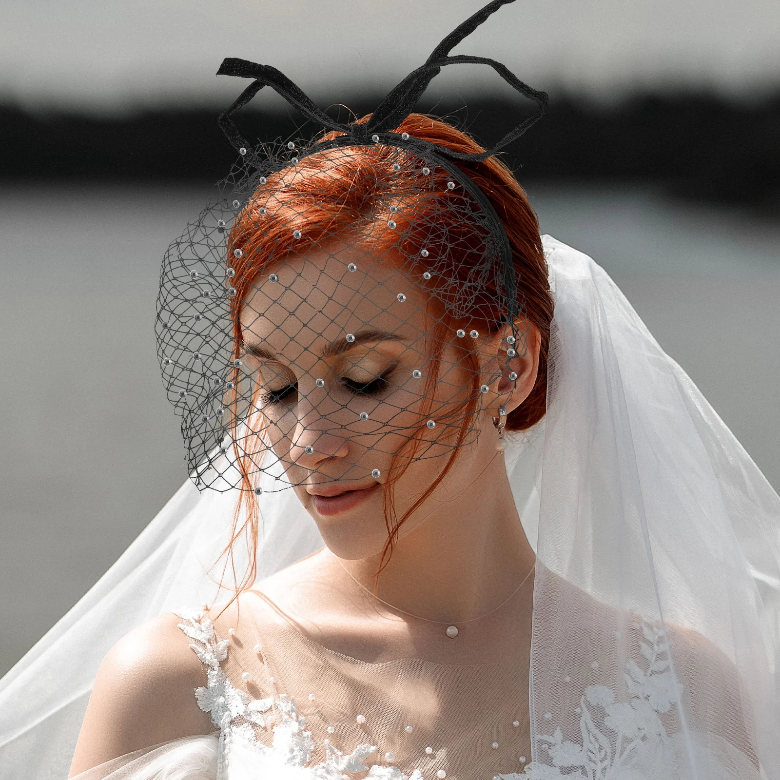 

Retro Headband Women Vintage Hairband Fascinator Mesh Bridal Tea Party Veil Hair Accessories Elegant Soft Delicate Graceful