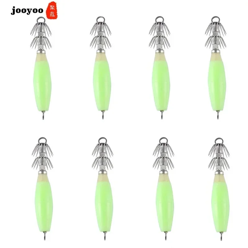 

1 Pcs 16 G Plastic Green Luminous Squid Jigs Hooks Squid Baits 32 Needles Strong Glow Cuttlefish Fishing Hook Bait Fishhook