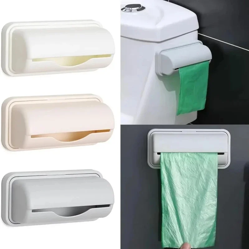 1/2/3/4pcs Trash Bags Storage Box Garbage Bag Dispenser Kitchen Wall Mounted Grocery Bag Holder Kitchen Plastic Bags Container