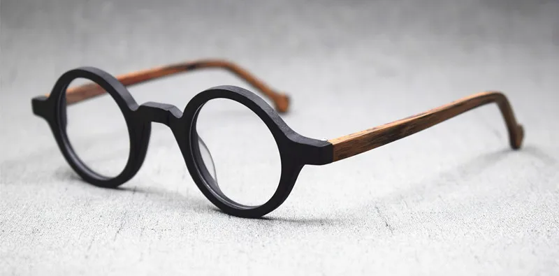 HONKAN Kleine Acetat-Brillenfassung Vintage Runde Handgefertigte Vollrand-Brillengestelle für Herren und Damen Kurzsichtigkeit Lesebrille – Detail 23