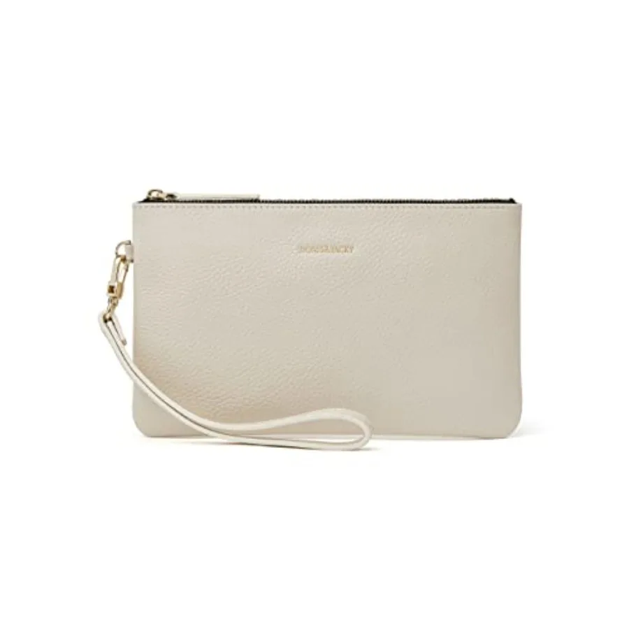 

DORISandJACKY Small Leather Wristlet Clutch Purse for Women, Slim RFID Blocking Wallet and Cellphone Pouch Bag With Strap