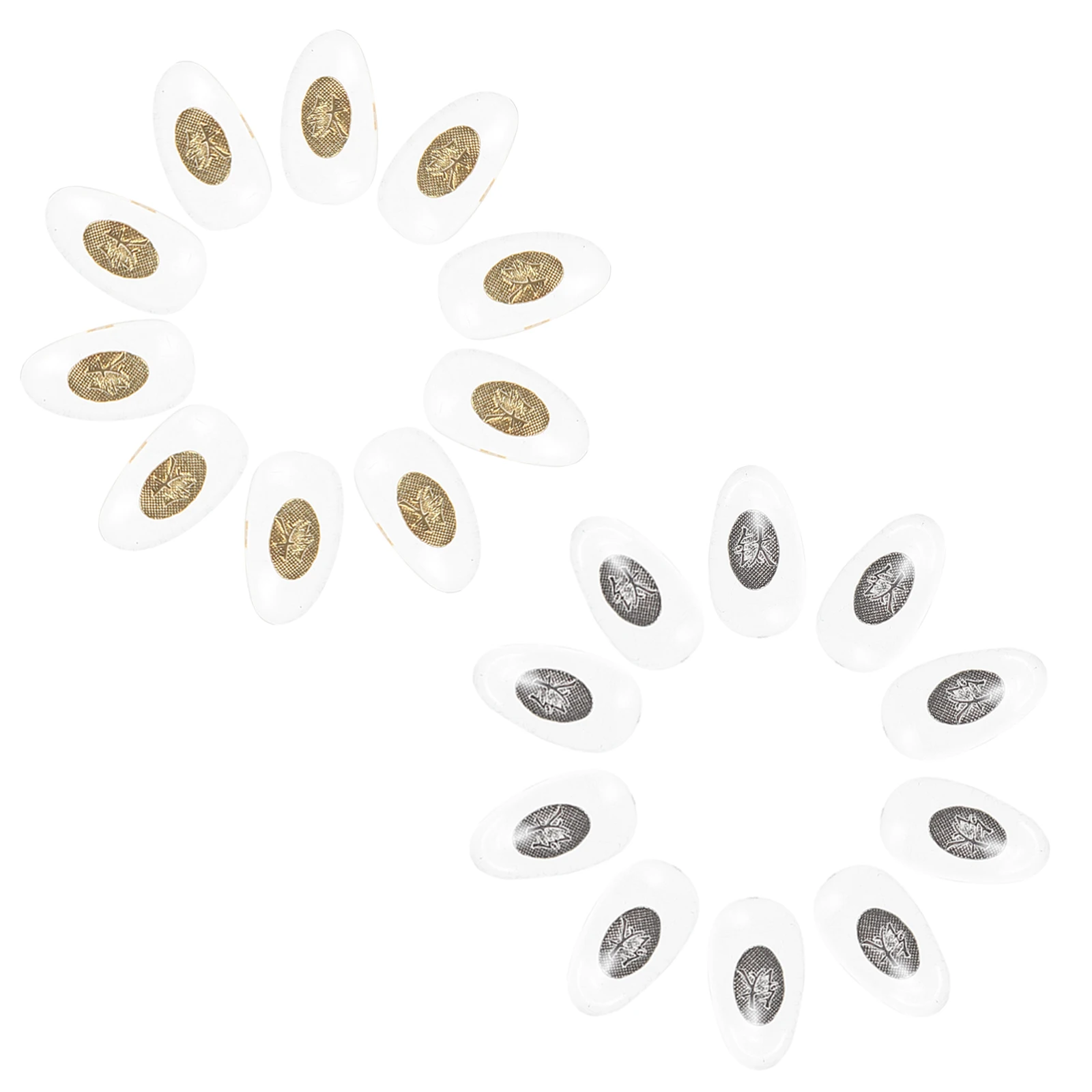 

10 Pairs Nose Pads for Glasses PVC Copper Core Metal Insert Soft Tighten Screws Golden Silver Anti Most Frames