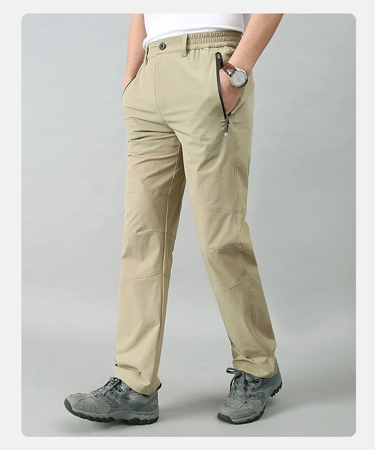 

American Style Casual Pants Elastic Waist Straight Wide Joggers Work Pants Spring Autumn Men's Solid Color Spring Sports Trouser