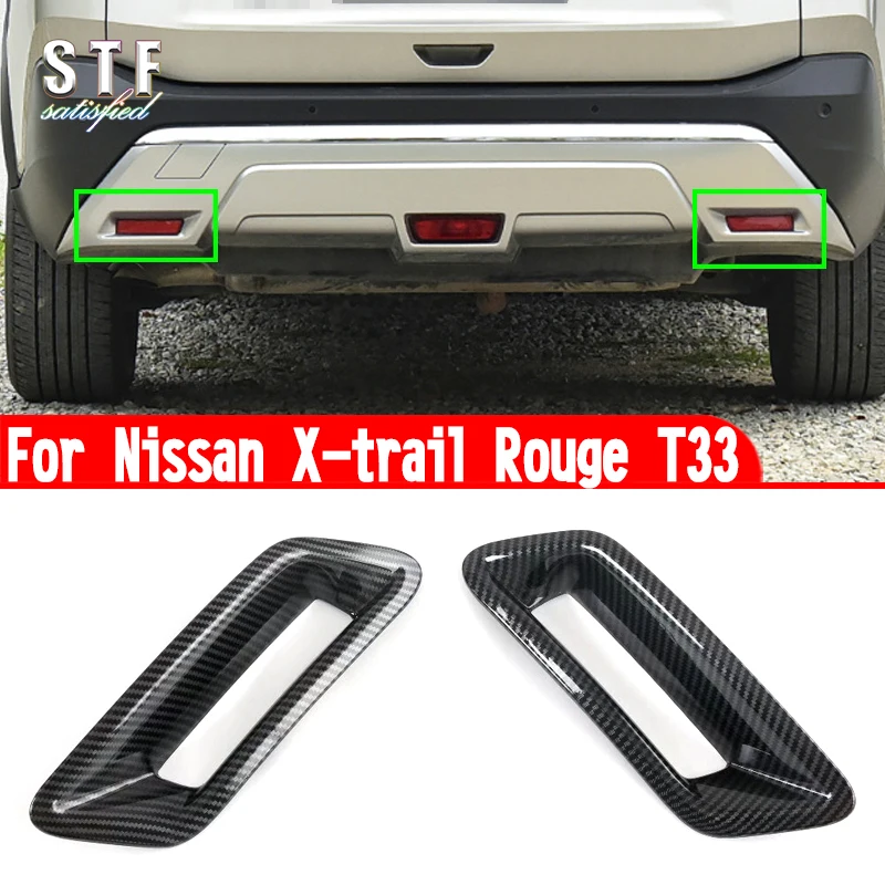 For Nissan X-trail Rouge T33 2021 2022 2023 Car Accessories ABS Rear Fog Light Cover Trim Molding Decoration Stickers W4