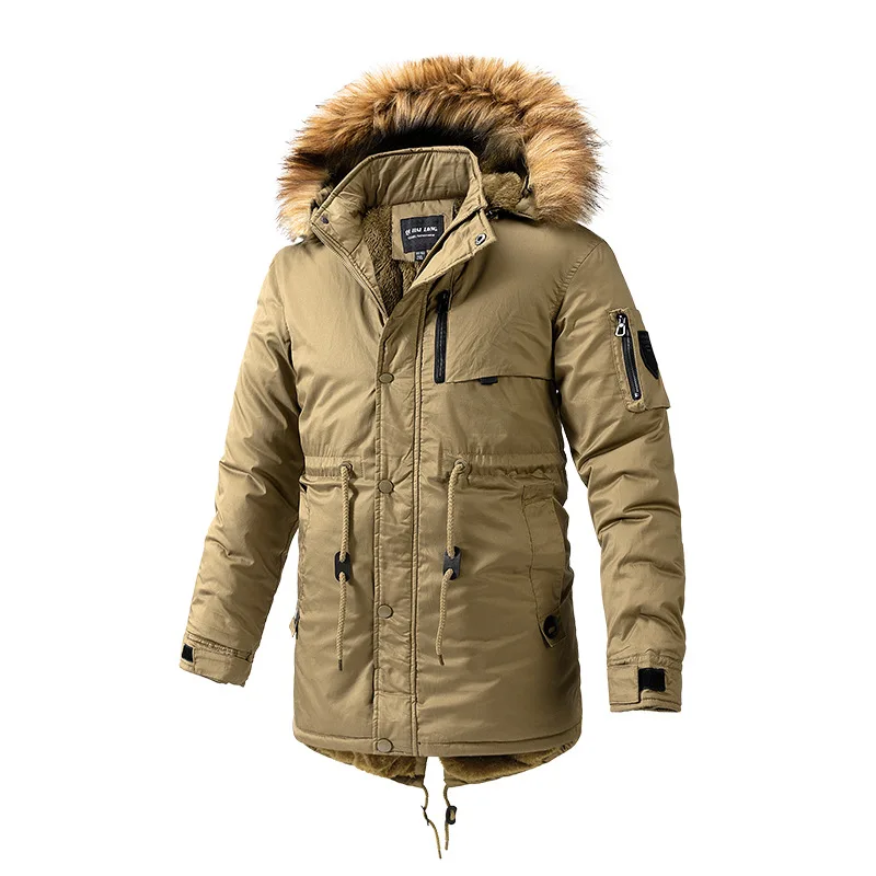 Men Hooded Long Down Jackets With Fur Collar Winter Overcoats Warm Parkas Quality Male Casual Jackets Winter Outdoor Long Coats