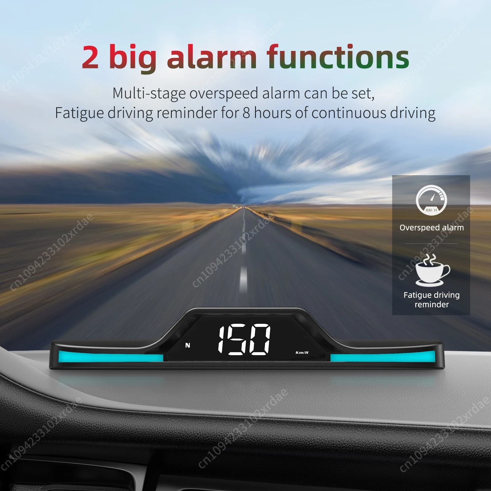 

Новый GPS HUD Heads Up Display Универсальный HD ЖК-дисплей Цифровой спидометр с большим шрифтом и функцией усталочной сигнализации вождения превышения скорости