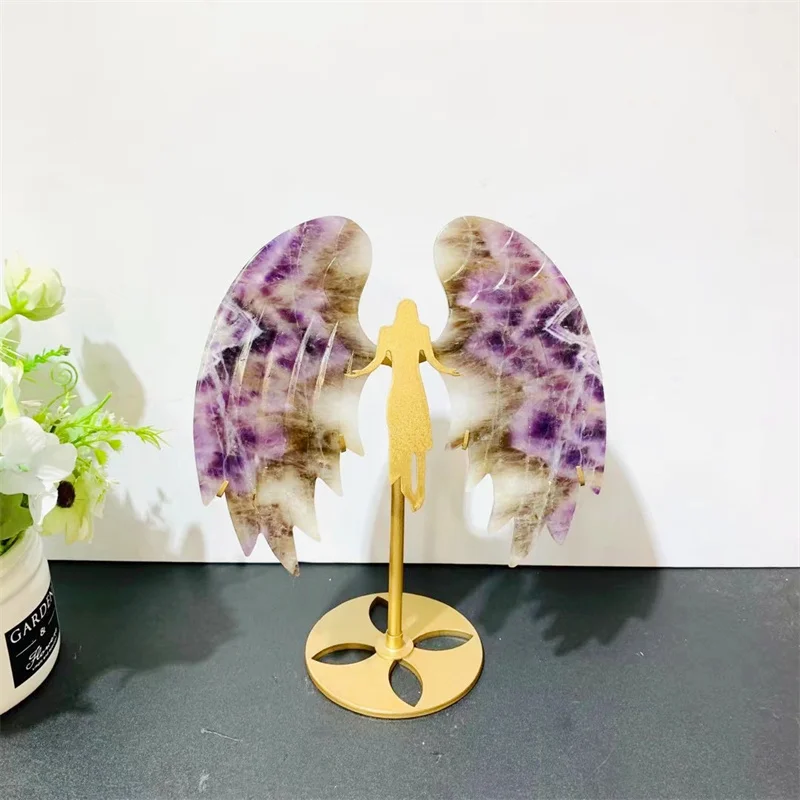 

Natural Dream Amethyst Angel Wings Crystal Carving Healing Girl Birthday Present Sense Of Atmosphere Home Decor Gift 1pair