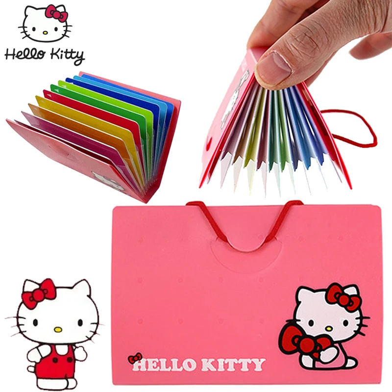 Sanrio Hello Kitty Card Holder Bag Women Bank Card Bag Girl Cute Document Clip Credit Card ID Holder Organizer Storage Bag Gift