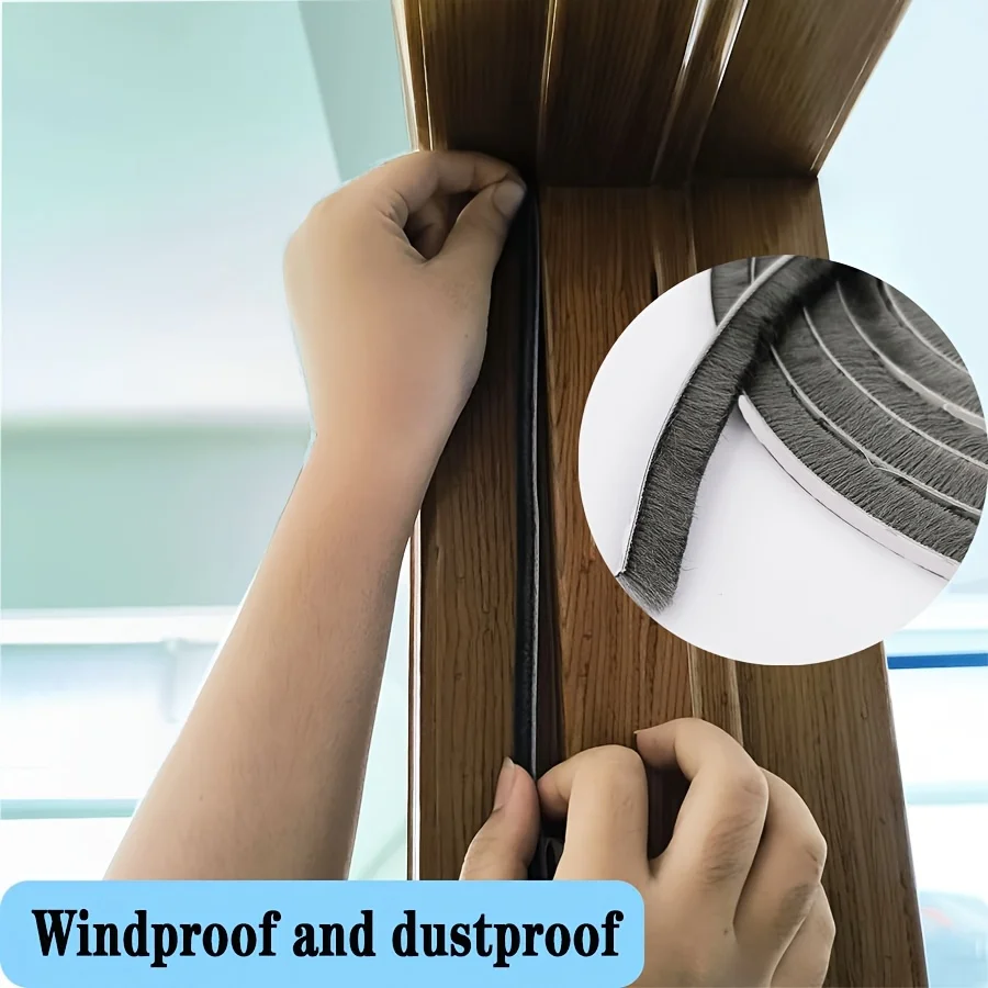 5m Door and window sealing strips window wool strips aluminum alloy sliding windows wardrobe soundproof strips home furnishings