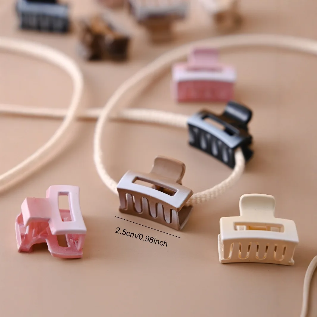 10 pezzi moda sfumatura di colore misto opaco geometrico quadrato piccolo artiglio per capelli clip colore caramella mollette per capelli accessori per capelli