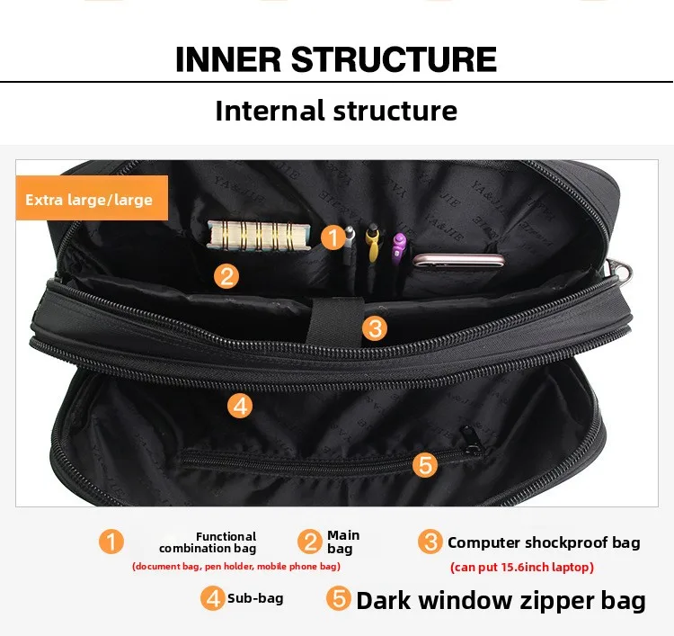 Business Men's Waterproof 15.6 Inch Computer Bag Briefcase Oxford Cloth Portable Shoulder Business Bag Oblique Span Laptop Bags