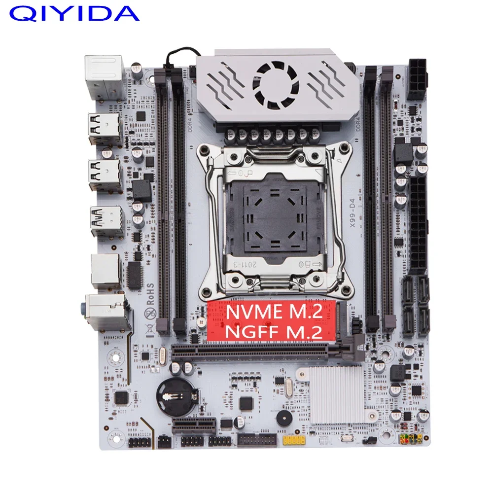 QIYIDA X99 motherboard D4 LGA 2011 3 with M.2 slot Support X99 C612chip DDR4 Memory SATA3.0 USB3.0 PCI16X