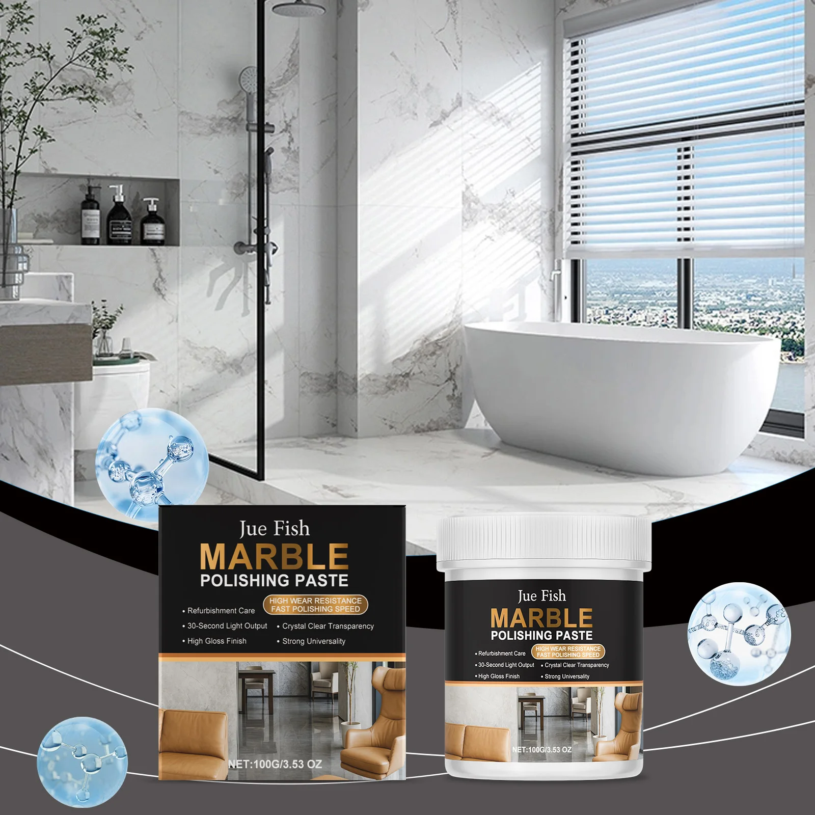 Marble Polishing Paste Effectively Brightening Stone Clean Water Stains Fingerprint Remove Scratch Marble Desktop Cleaning Paste