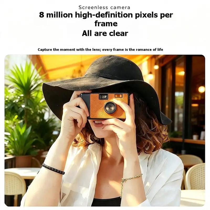 Reliable-Mini Screenless Portable Retro Digital Camera 8MP HD LED Flash 3 Filter Effects CCD Sensor For Camping Photo Photograph