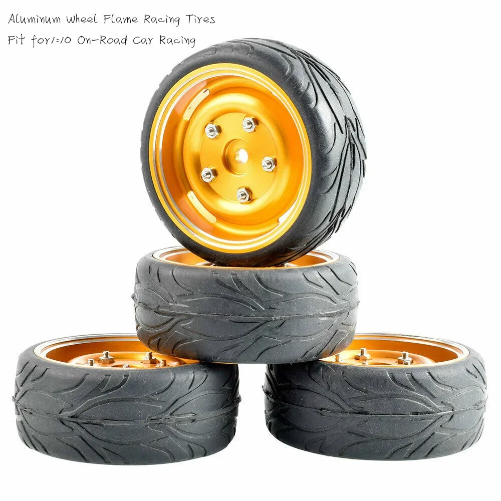 

RC 121-6084 Flame Tires & Wheel 4PCS For HSP HPI Racing 1:10 On-Road Car