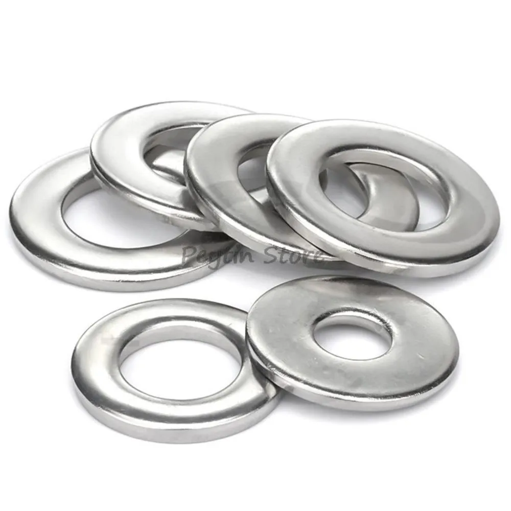 2/5/10/20/50/100/200/500Pcs 304 Stainless Steel Flat Washer Enlarged Thickened Washer M2 M3 M4 M5 M6 M8 M10