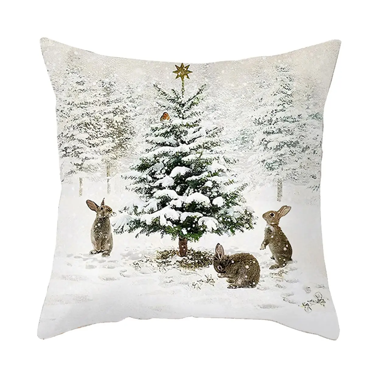 Christmas Cushion Cover Peach Skin Pillowcase Elk Throw Pillow 2023 Xmas Gifts Sofa Decorative Cushions Christmas Pillow Covers