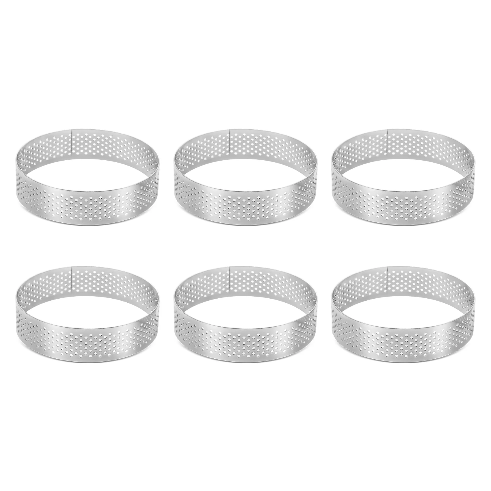 

Circular Stainless Steel Porous Tart Ring Bottom Tower Pie Cake Mould Baking Toolsheat-Resistant Perforated Cake Mousse Ring, 8C