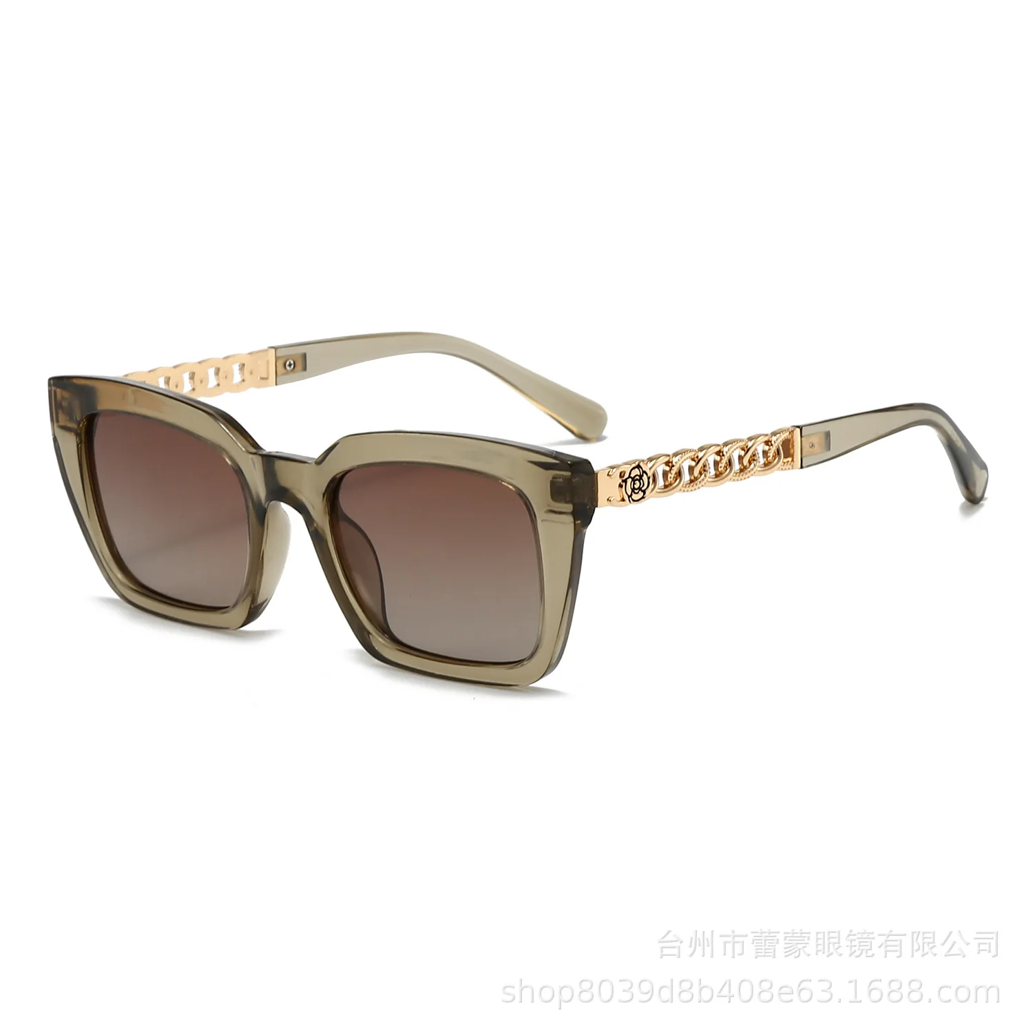 

New Polarized High-end Fashion Sunglasses, Men's and Women's Outdoor Driving Personalized Chain-shaped Temple, Trendy Sunglasses