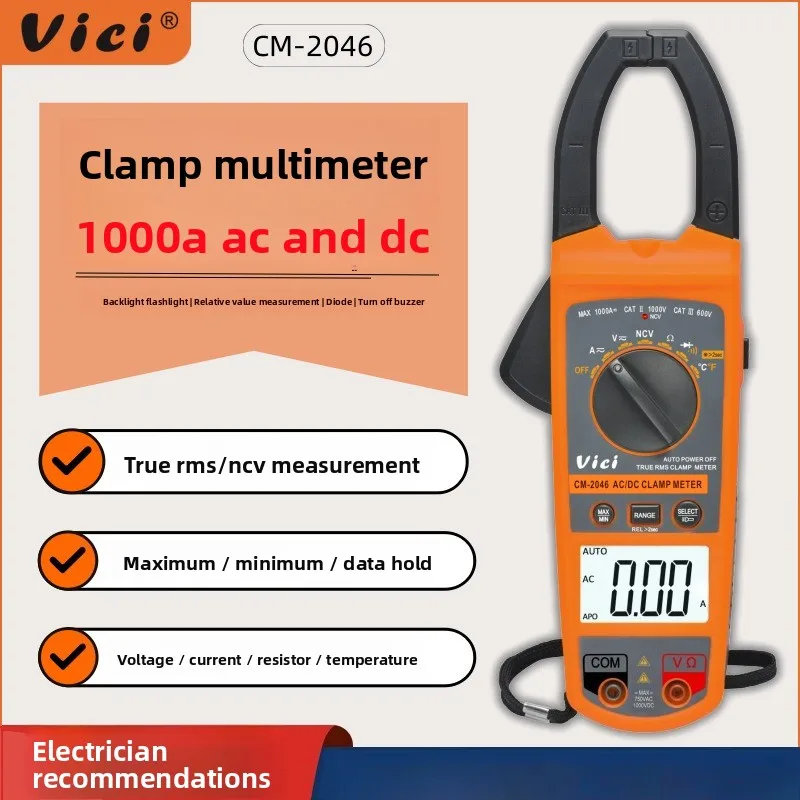 vici-clamp-multimeter-digital-high-precision-1000a-ammeter-ac-dc-clamp-meter-electrical-multimeter