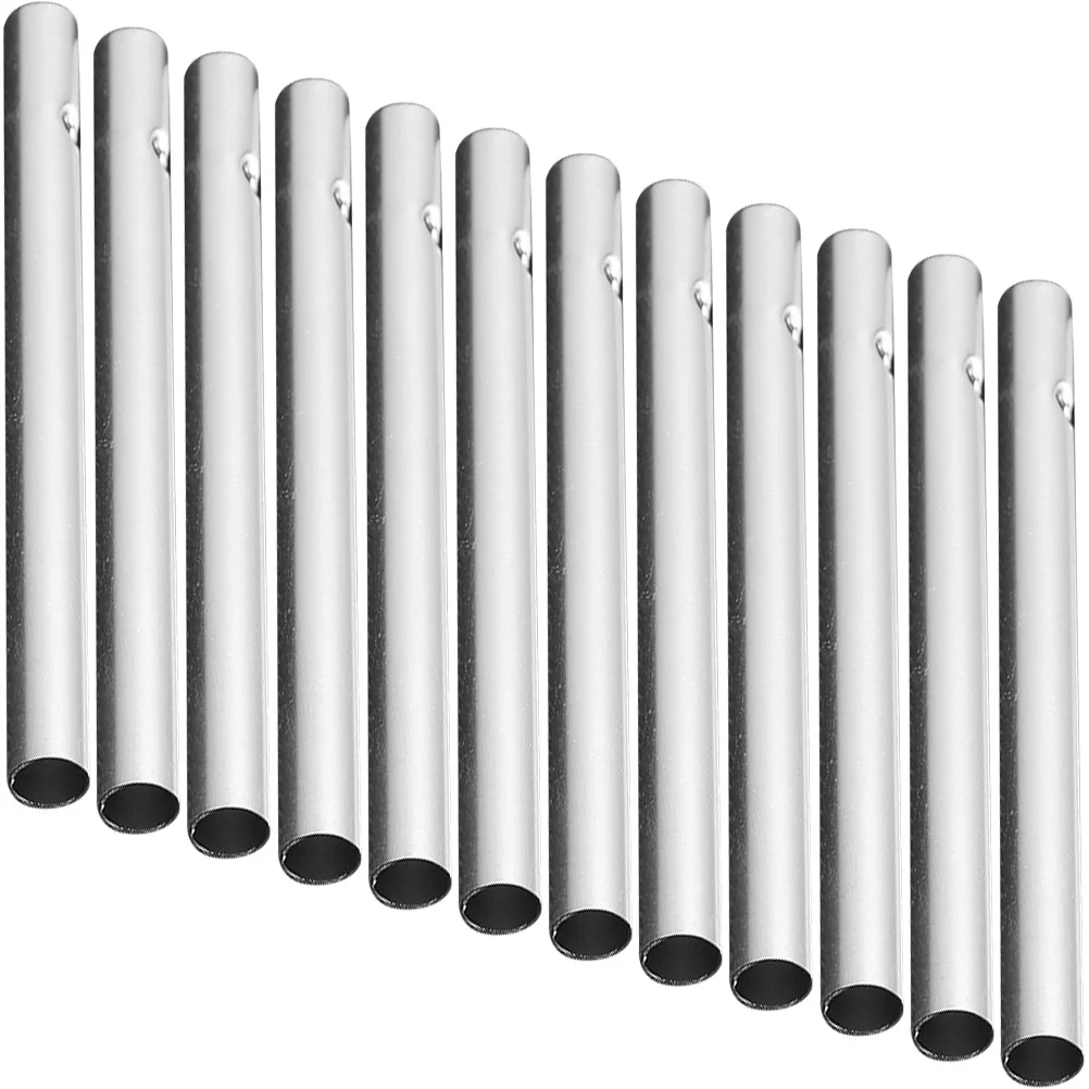 12 قطعة أنابيب الألومنيوم الرياح الرنين قبل حفر Diy بها بنفسك قلادة معلقة لحديقة الشرفة الديكور الرياح الرنين صياغة المواد