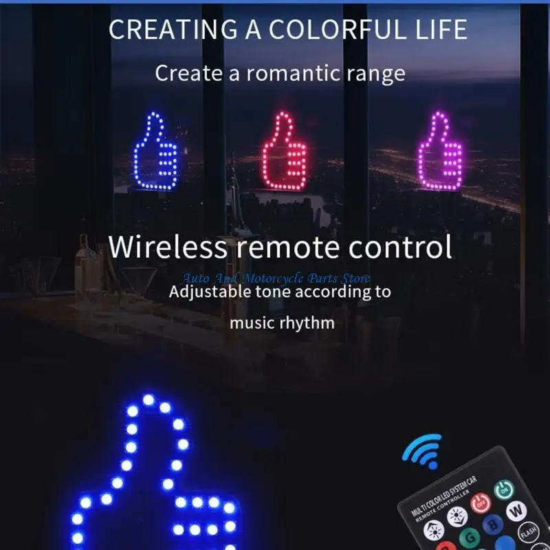 P9FD For Car LED Finger Sign Light Thumb OK Lamp Gesture Controlled Universal