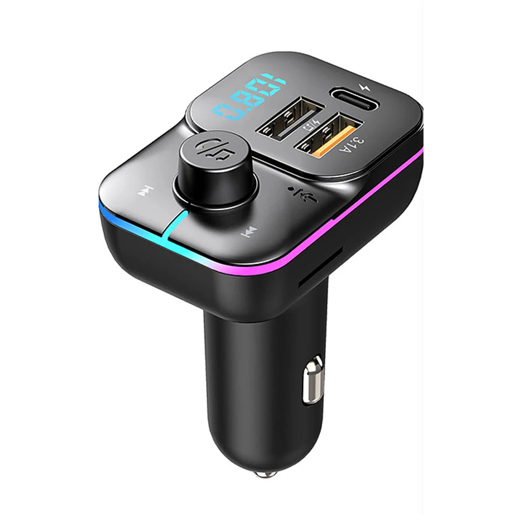 

Car Bluetooth FM Transmitter Audio Auto MP3 Player 5V Output Dual USB Type C QC3.0 Auto Car Fast Charger Electronic Accessories