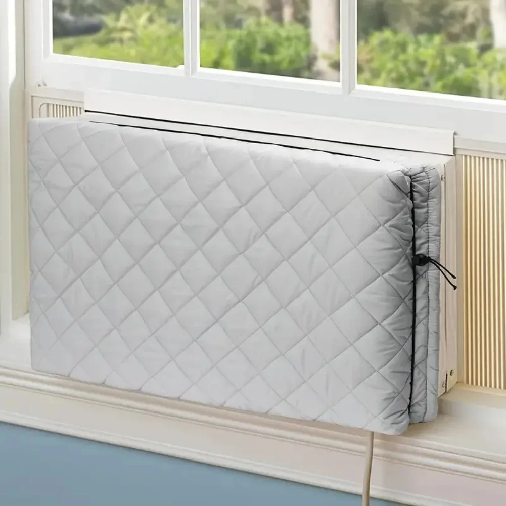 Indoor Air Conditioner Dust Cover with Dual Drawstrings and Cable Holes Suitable for Various Unit Sizes to Maintain Cleanliness