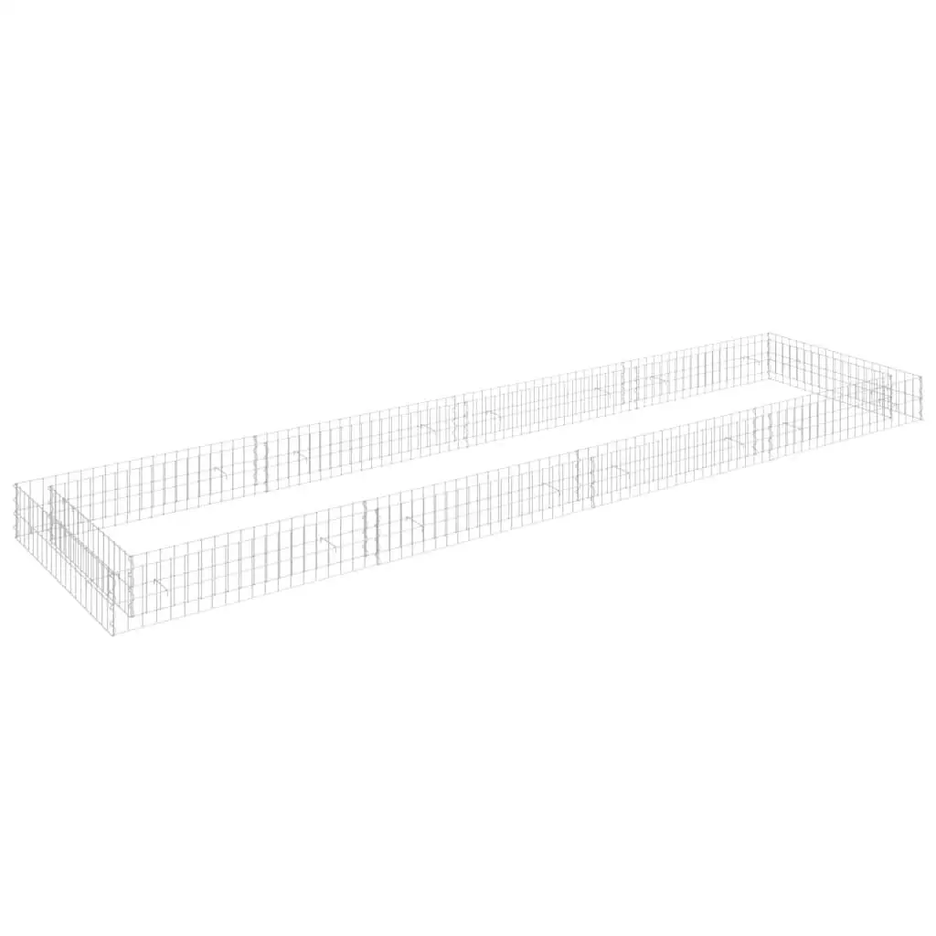 Galvanized Steel Gabion Raised Garden Bed 157.5x39.4x7.9 Outdoor Planter