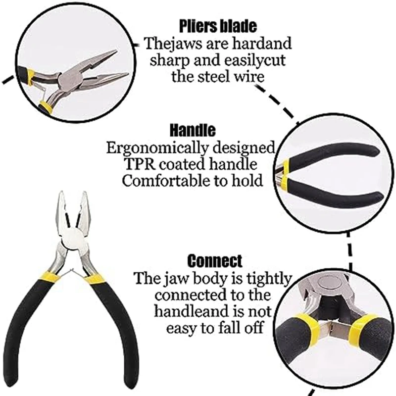 日曜大工のジュエリー,ワイヤーカッター,斜めの留め金,手作りのビーズの修理用のニードルノーズプライヤー