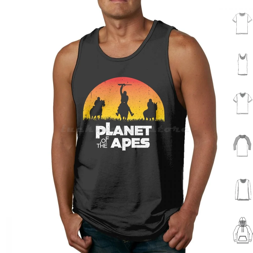 Camisetas sem mangas com estampa do filme Planeta dos Macacos, em algodão, Planeta dos Macacos, Charlton Heston, chimpanzé, filme, animal imundo