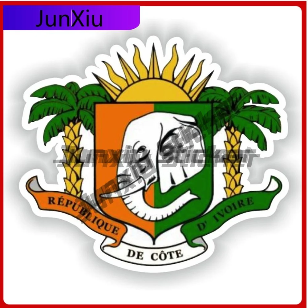 

Cote D'ivoire Coat Of Arms Sticker Custom Decals Accessories Camper Motorcycle Stickers Suv Window Cover Car Camping Sticker Pvc