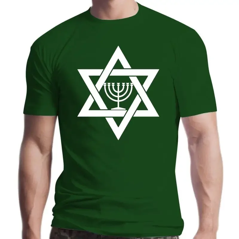 New Mens Jewish Menorah Relgion Star of David t shirt Design cotton O Neck Family Cute Building summer Formal  graphic t shirts