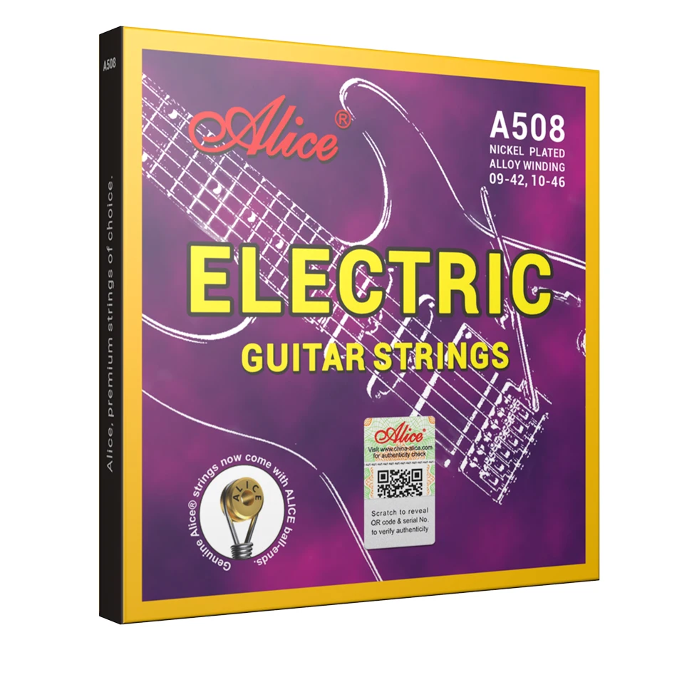 Alice A508 Electric Guitar Strings 1st-6th Full Set Strings Plated Steel Nickel Plated Alloy Winding 0942/1046 Guitar Accessory